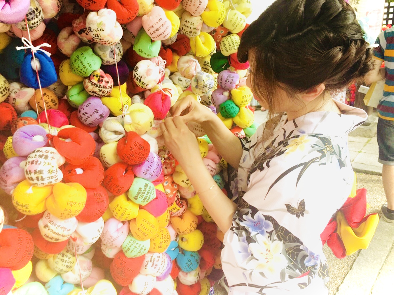 浴衣を着ている写真